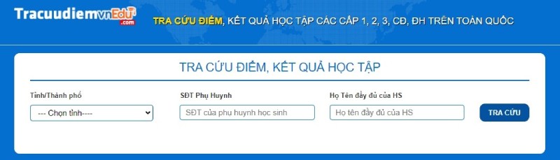VnEdu cung cấp công cụ tra cứu điểm học sinh các cấp.